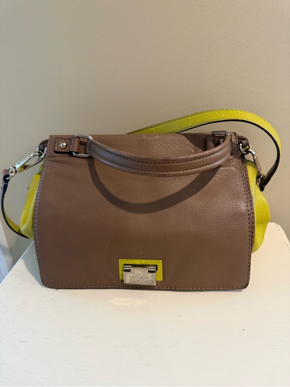 Vintage Kate Spade Magnolia Park Laurel Leather Satchel w. Crossbody Strap, GUC!